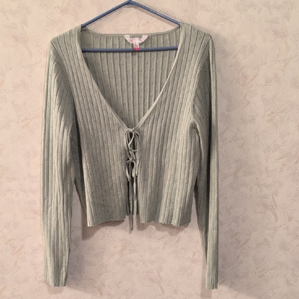 No Boundaries Gray Ribbed Knit Top